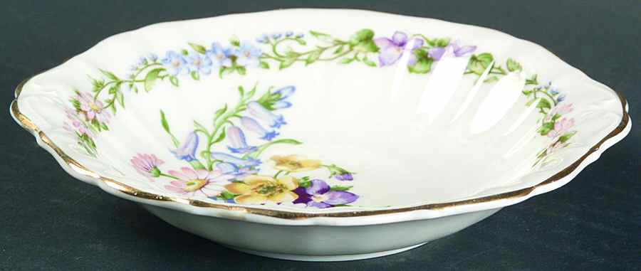 Garland (Smooth Gold Trim) Fruit/Dessert (Sauce) Bowl by Roslyn (England)-1