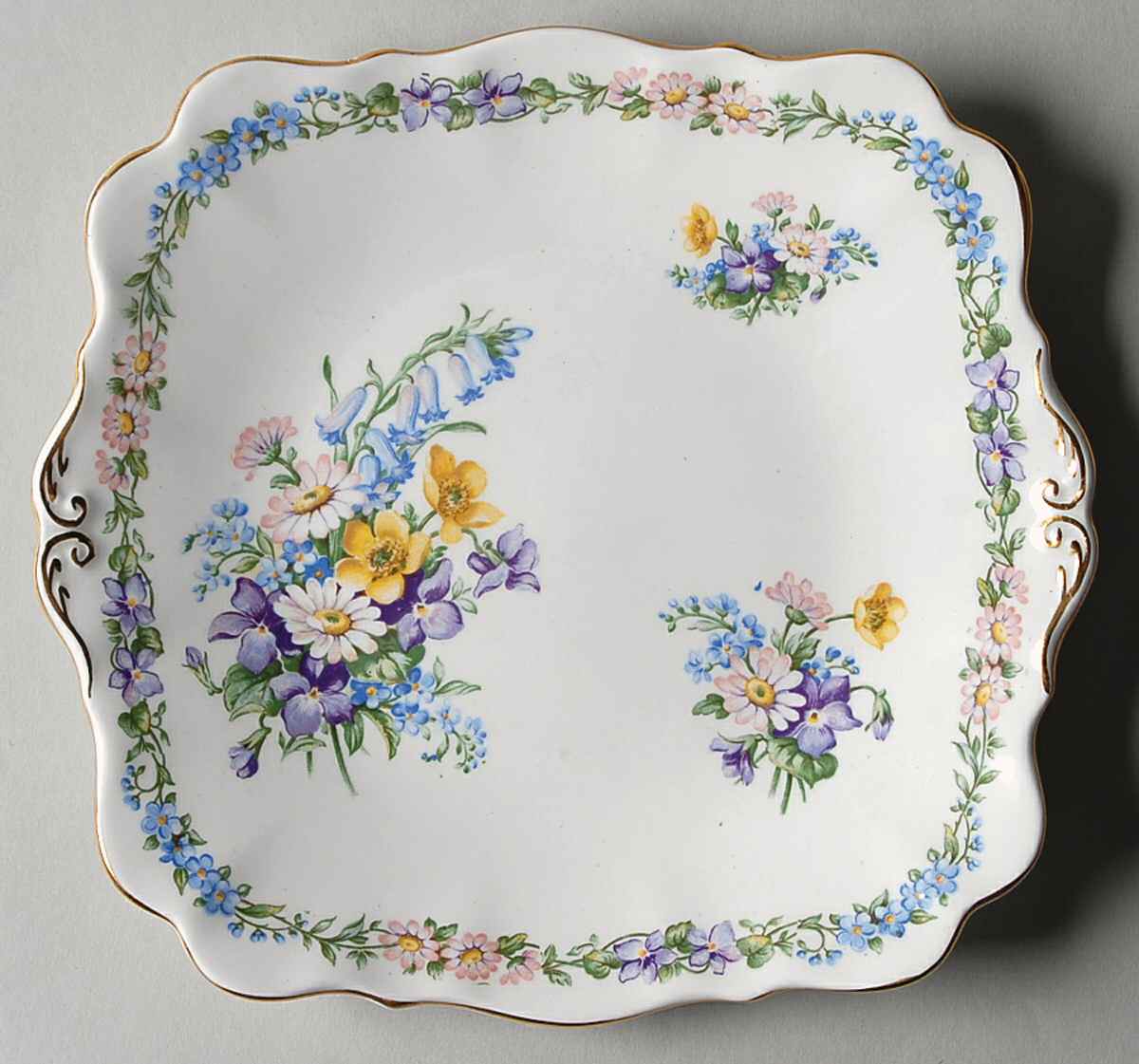 Garland (Smooth Gold Trim) Cookie Plate by Roslyn (England)-1