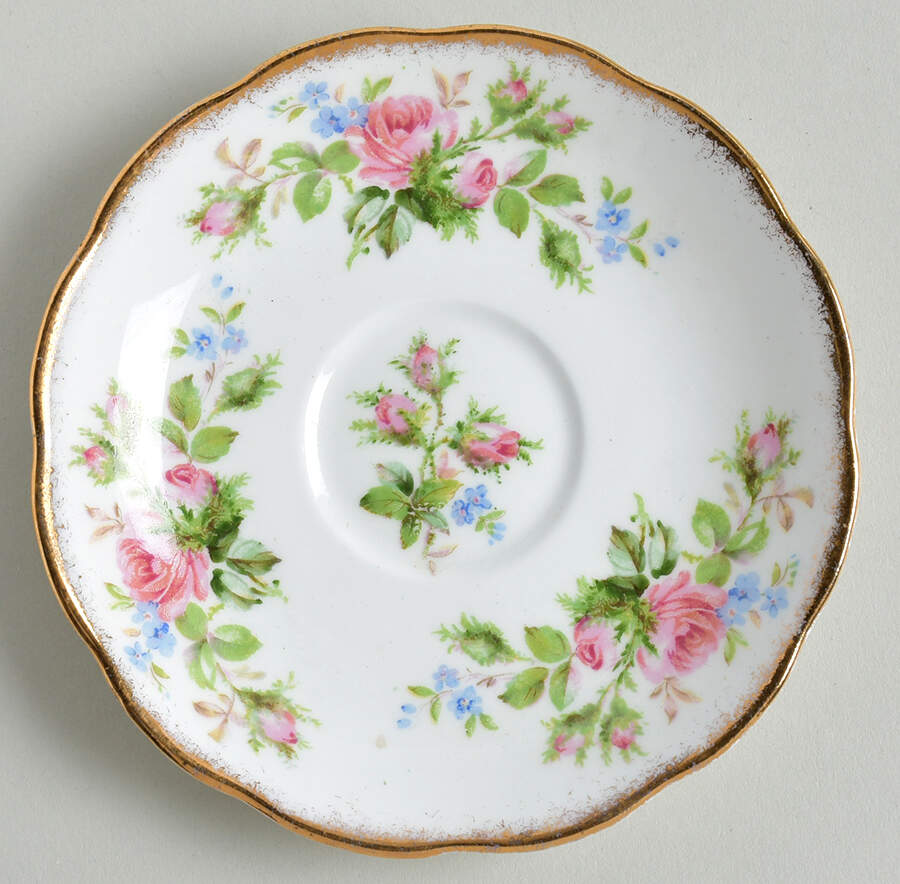 Moss Rose Saucer for Demitasse Cup by Roslyn (England)-1