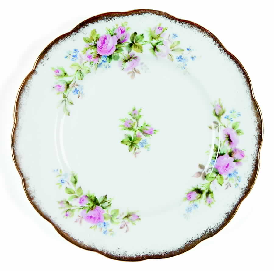 Moss Rose Dessert/Pie Plate by Roslyn (England)-1