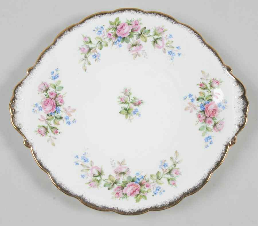 Moss Rose Handled Cake Plate by Roslyn (England)-1