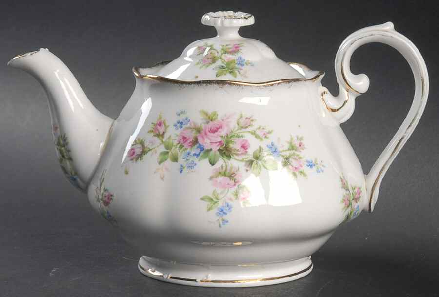 Moss Rose Teapot & Lid by Roslyn (England)-1