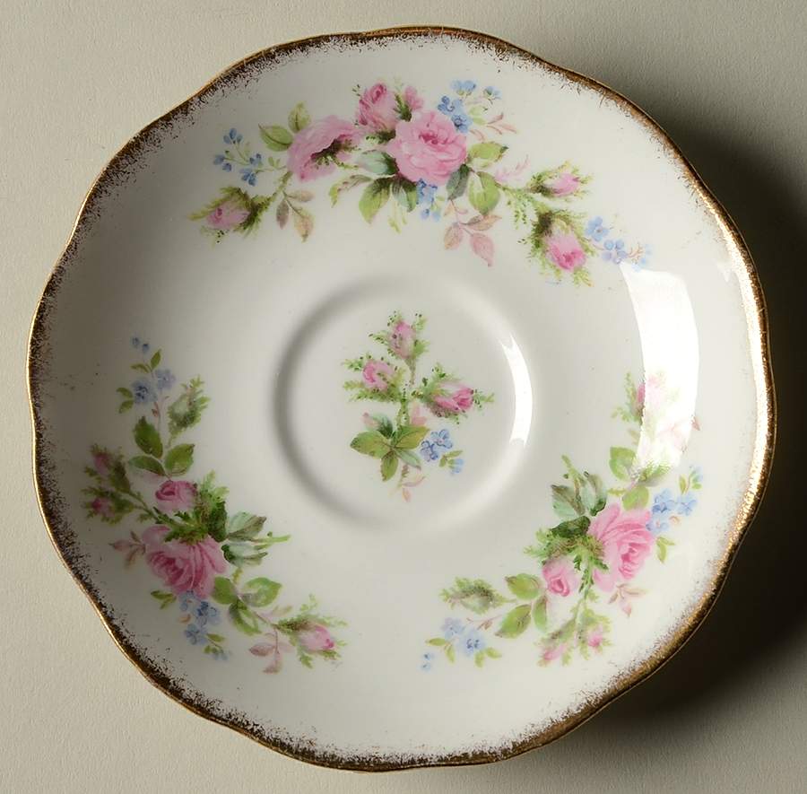 Moss Rose Saucer for Footed Cup by Roslyn (England)-1