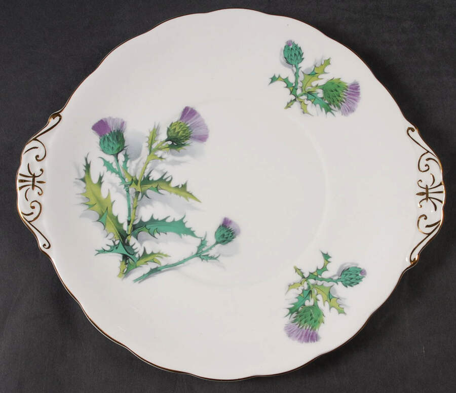 Queen O'Th' Highlands Handled Cake Plate by Roslyn (England)-1