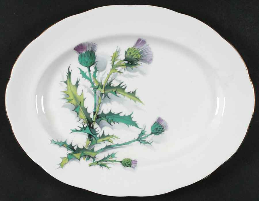 Queen O'Th' Highlands 13" Oval Serving Platter by Roslyn (England)-1