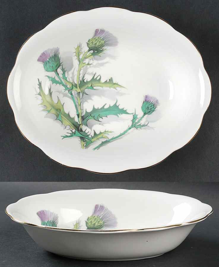 Queen O'Th' Highlands 9" Oval Vegetable Bowl by Roslyn (England)-1