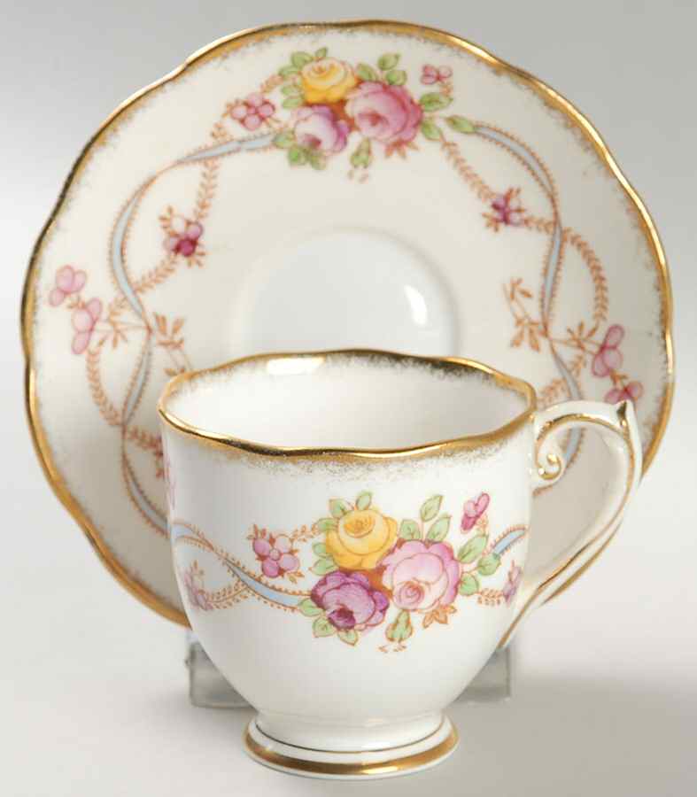 Terry Footed Demitasse Cup & Saucer Set by Roslyn (England)-1