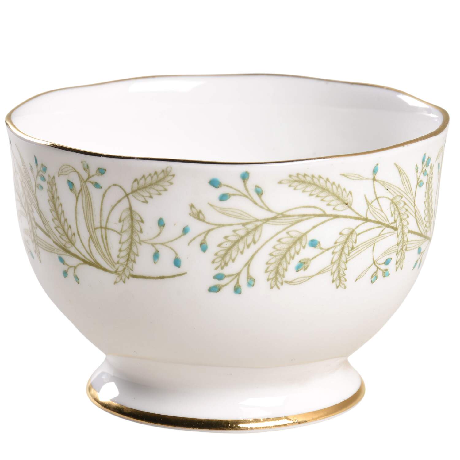 Whispering Grass Aqua Mini Open Sugar Bowl by Roslyn (England)-1
