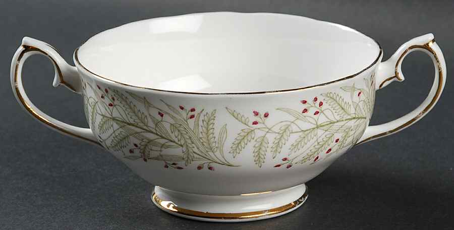 Whispering Grass Footed Cream Soup Bowl by Roslyn (England)-1