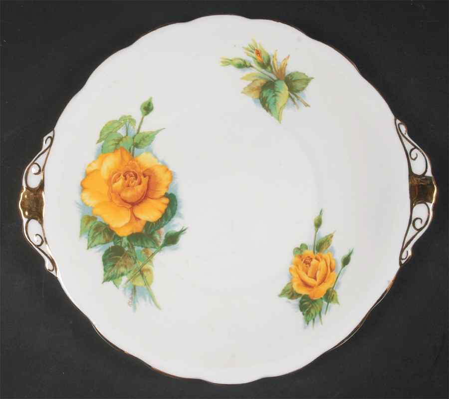 Wheatcroft Roses (England) Handled Cake Plate by Roslyn (England)-1