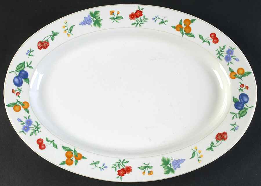 Chelsea (No Trim, Mustard Ring) 14" Oval Serving Platter by Royal Majestic-1