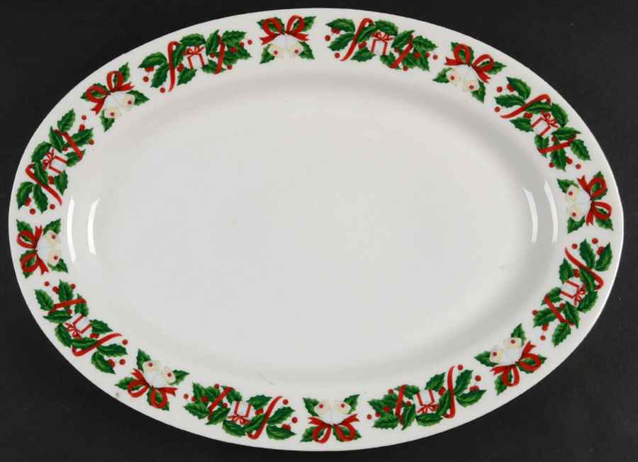 Christmas Joy 14" Oval Serving Platter by Royal Majestic-1