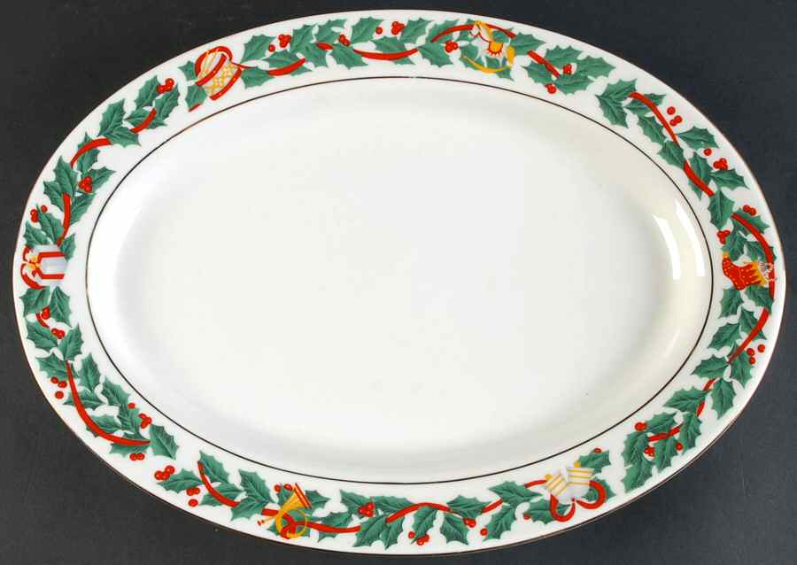 Christmas Eve 14" Oval Serving Platter by Royal Majestic-1