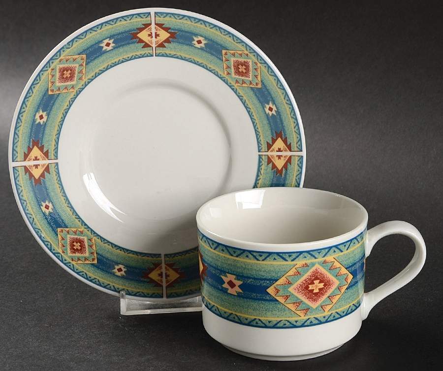Desert Sun Flat Cup & Saucer Set by Royal Majestic-1