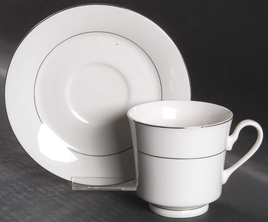 Platina Footed Cup & Saucer Set by Royal Majestic-1