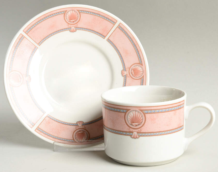 Seascape Flat Cup & Saucer Set by Royal Majestic-1