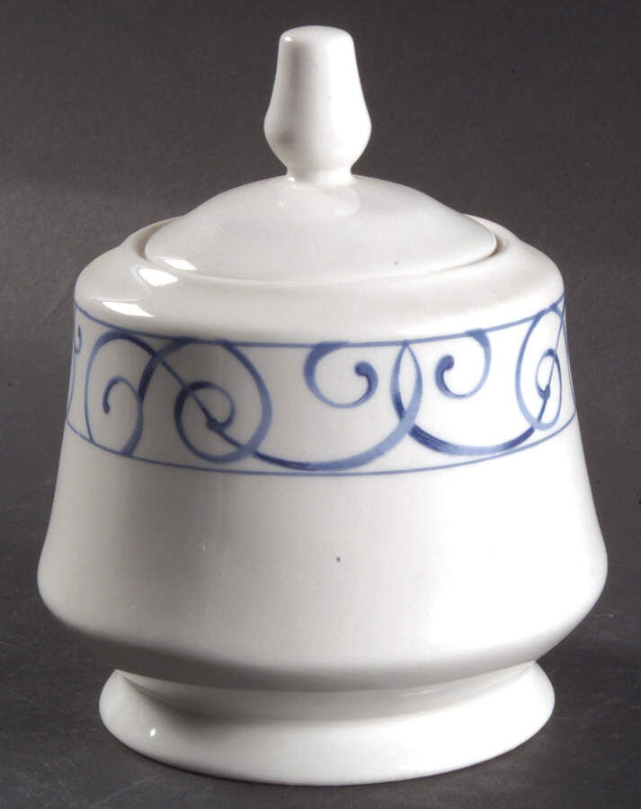 Vienna Blue Sugar Bowl & Lid by Royal Majestic-1