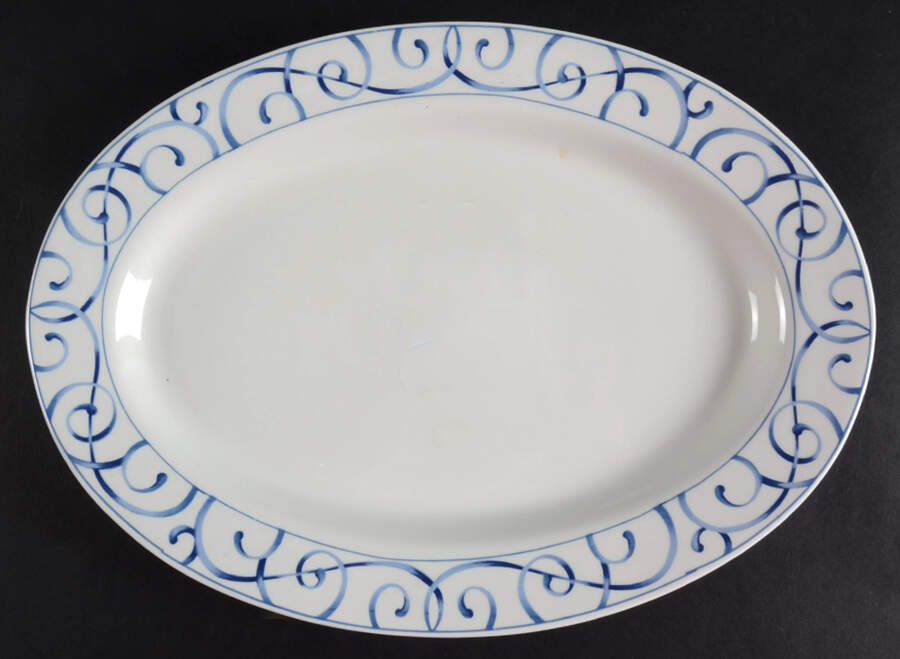 Vienna Blue 14" Oval Serving Platter by Royal Majestic-1
