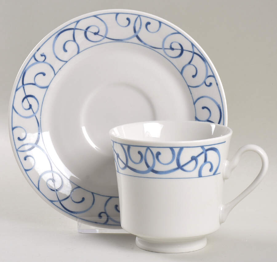 Vienna Blue Footed Cup & Saucer Set by Royal Majestic-1