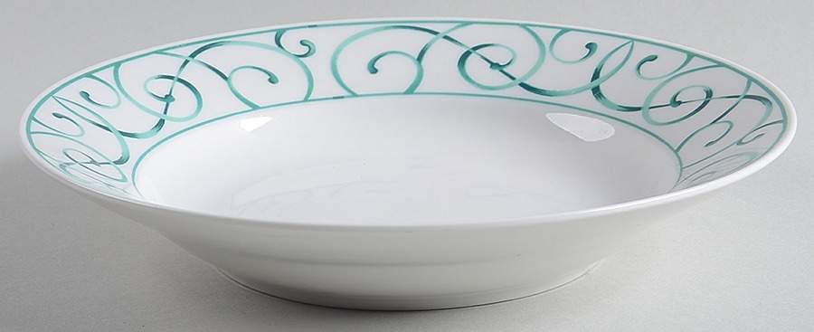 Vienna Green Rim Soup Bowl by Royal Majestic-1