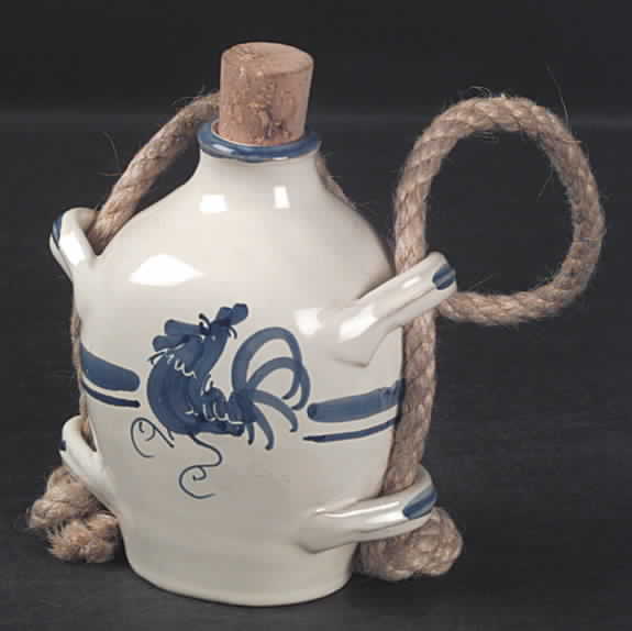 Blue Rooster Small Hanging Bottle/Vase with Cork Stopper by Rosanna-1