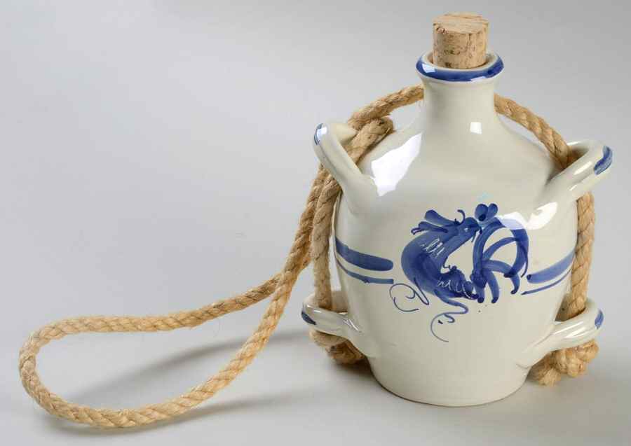 Blue Rooster Large Hanging Bottle/Vase and Cork Stopper by Rosanna-1