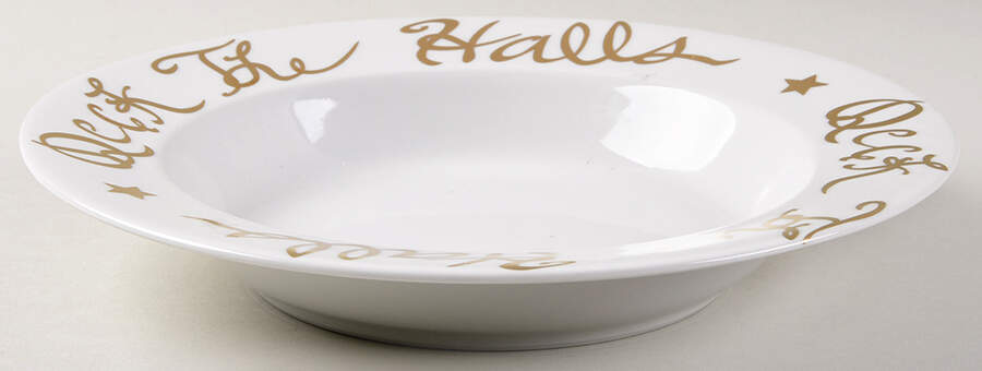 Deck the Halls (No Fruit) Rim Soup Bowl by Rosanna-1