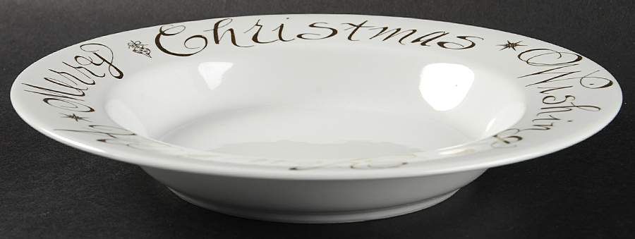 Jingle Bells Large Rim Soup Bowl by Rosanna-1
