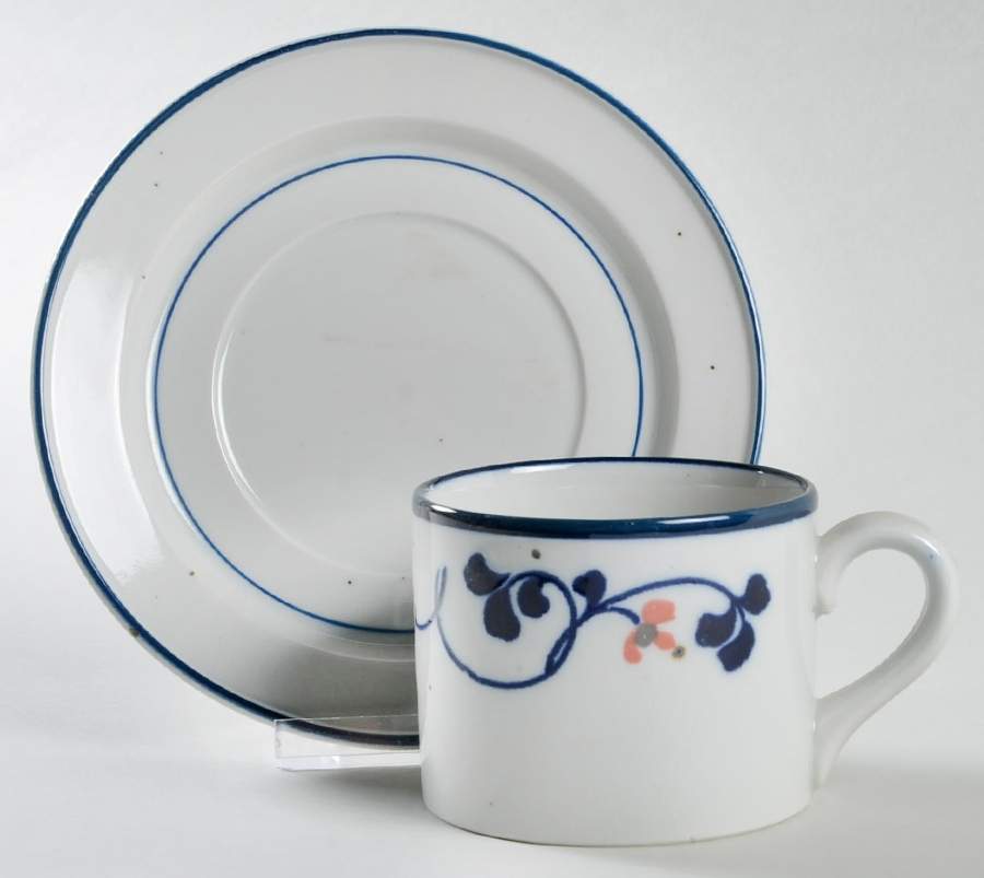 Blue Fjord Flat Cup & Saucer Set by Ranmaru-1