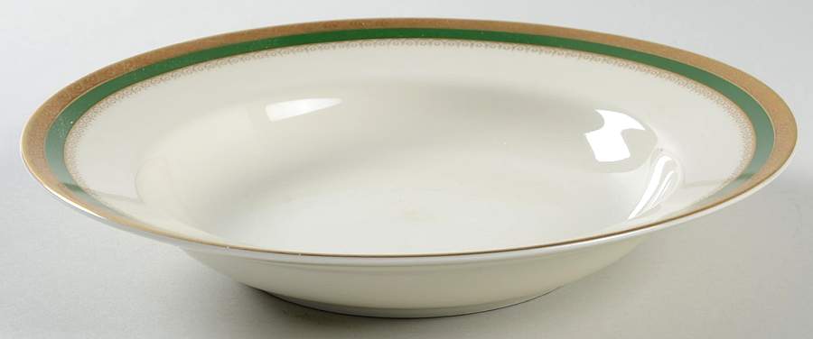 Buckingham Green and Gold Rim Soup Bowl by Ranmaru-1