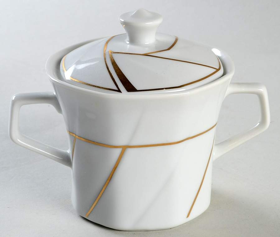 Crystalline White Sugar Bowl & Lid by Ranmaru-1