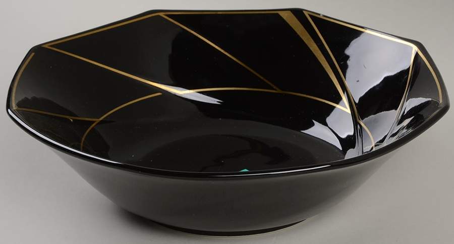 Crystalline Black 9" Round Vegetable Bowl by Ranmaru-1