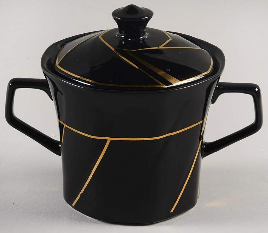 Crystalline Black Sugar Bowl & Lid by Ranmaru-1