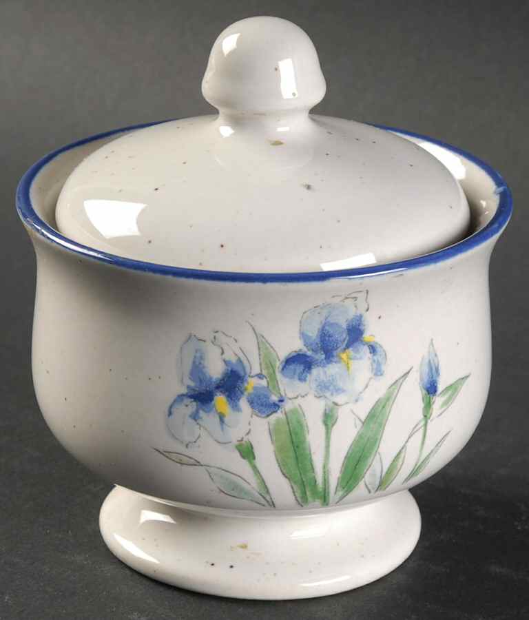 Iris Sugar Bowl & Lid by Ranmaru-1