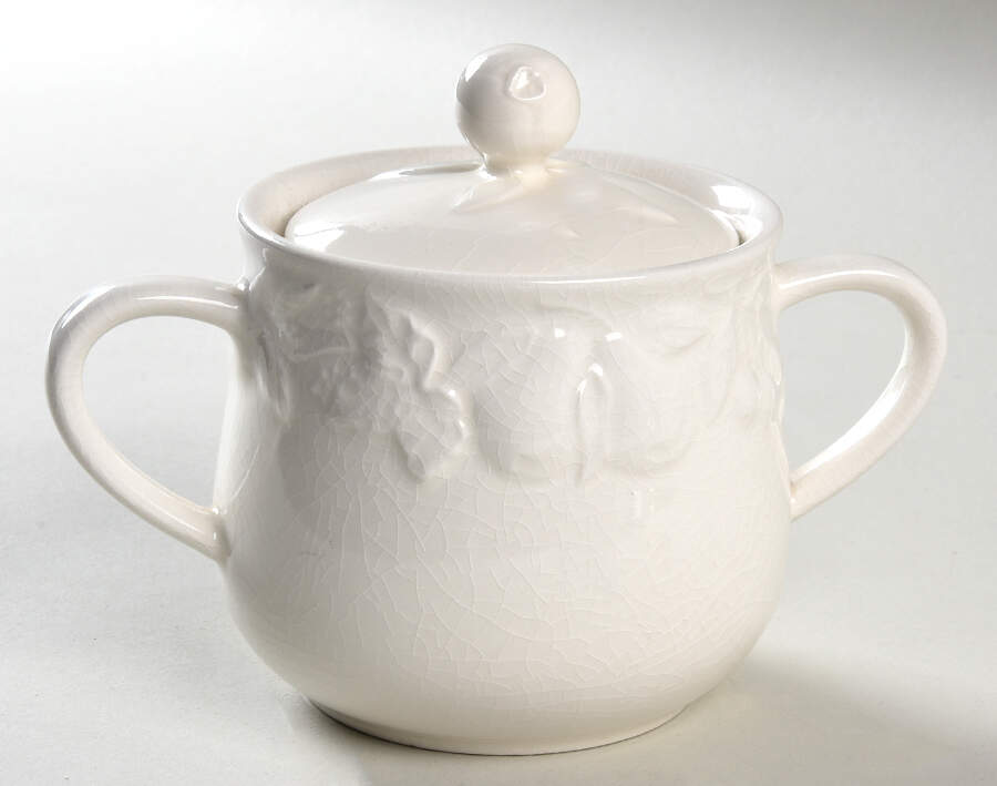 Orchard White Sugar Bowl & Lid by Ranmaru-1