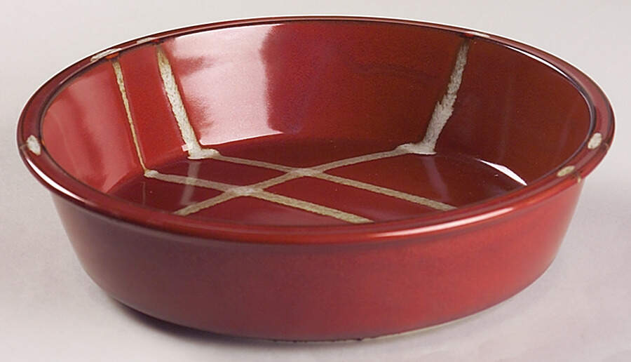 Potter's Choice Rust (Brown Stripe) 9" Round Vegetable Bowl by Ranmaru-1