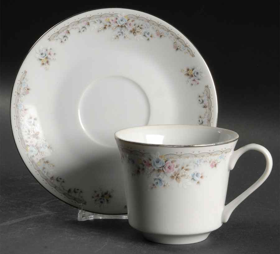 Rose Point Footed Cup & Saucer Set by Ranmaru-1