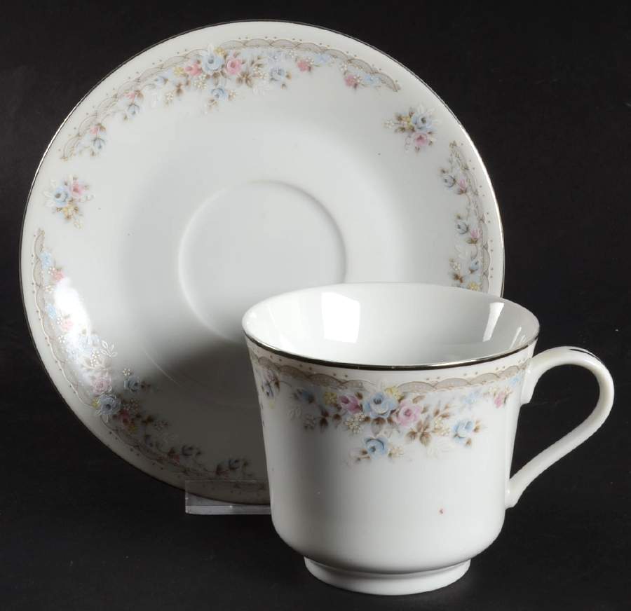 Rose Point Footed Cup & Saucer Set by Ranmaru-1