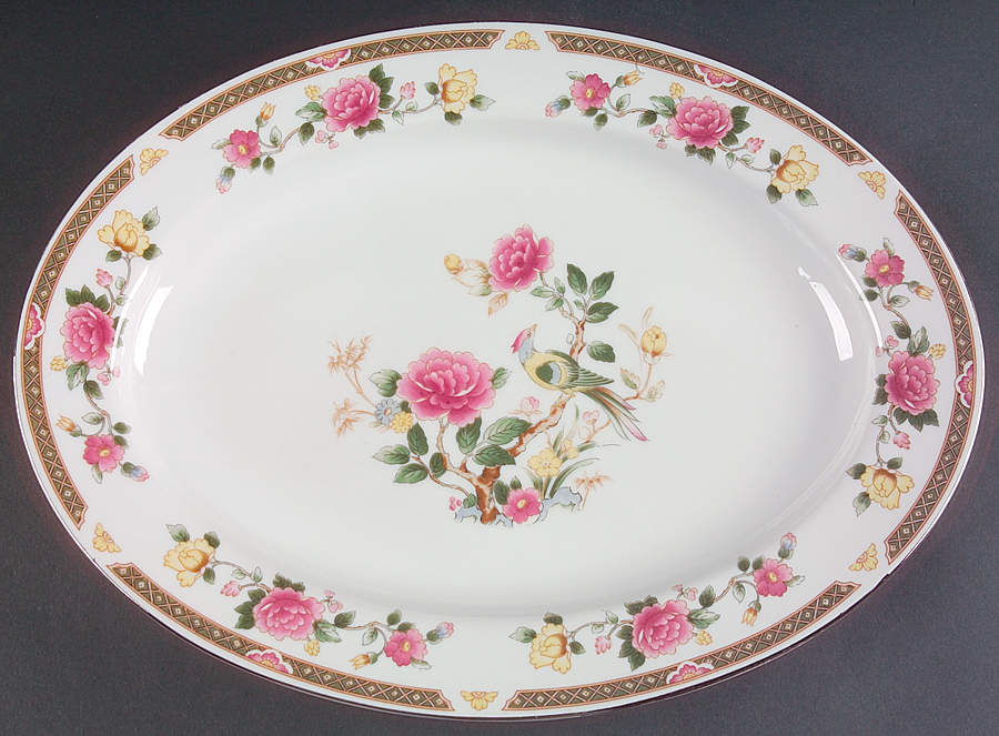Rose Tapestry 14" Oval Serving Platter by Ranmaru-1