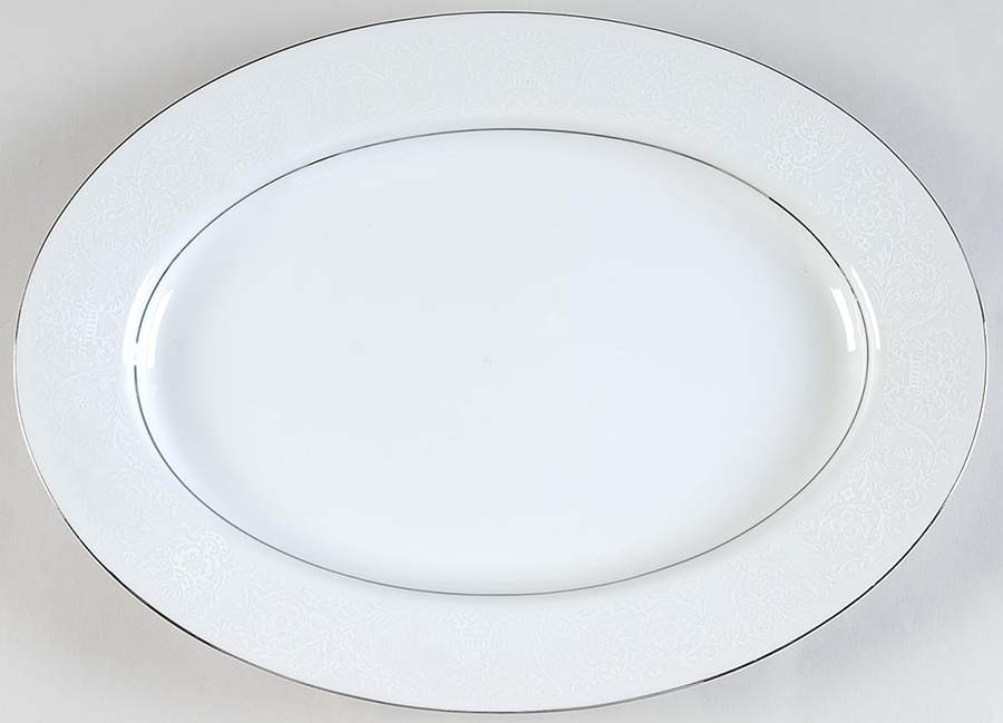 Silver Lace 12" Oval Serving Platter by Ranmaru-1