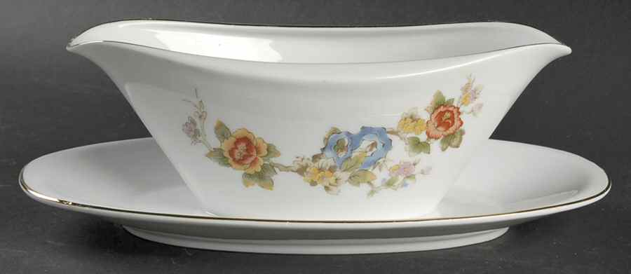 Spring Moon Gravy Boat with Attached Underplate by Ranmaru-1