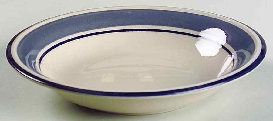 Trend Slate Blue Rim Soup Bowl by Ranmaru-1