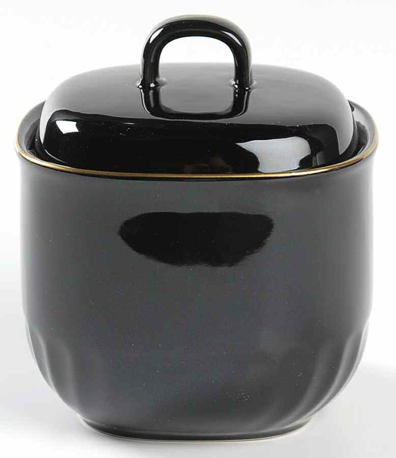Wave Golden Black Sugar Bowl & Lid by Ranmaru-1
