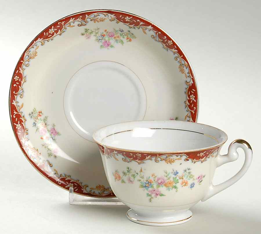 RNW1 Footed Cup & Saucer Set by Renwick (Japan)-1