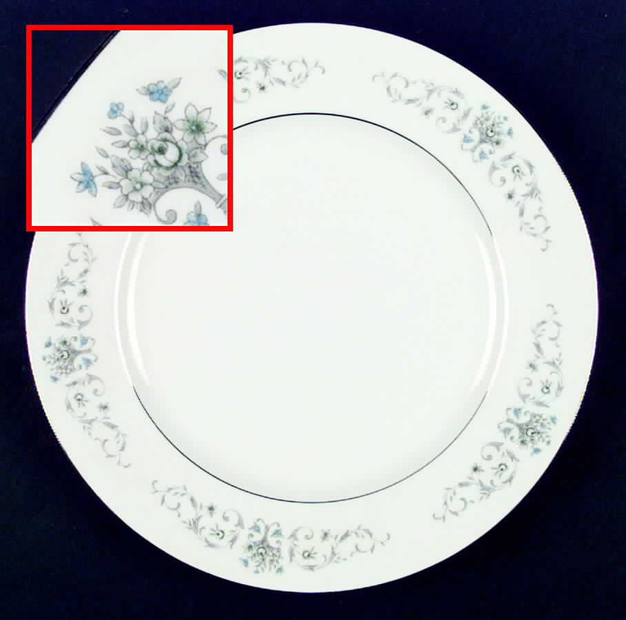 Bordeaux Blue and Gray Dinner Plate by Rose (Japan)-1