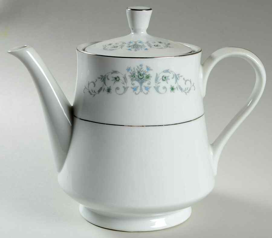 Bordeaux Blue and Gray Teapot & Lid by Rose (Japan)-1