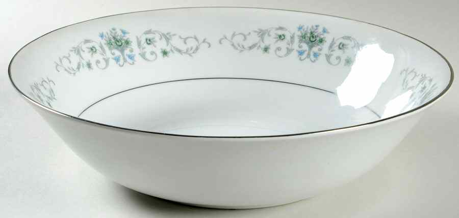 Bordeaux Blue and Gray 9" Round Vegetable Bowl by Rose (Japan)-1