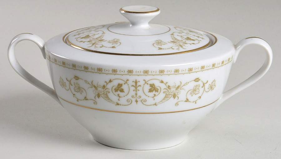 Caledonia Sugar Bowl & Lid by Rose (Japan)-1