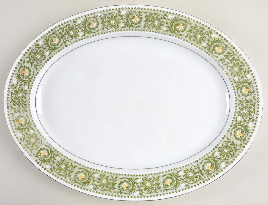 Chadwick 16" Oval Serving Platter by Rose (Japan)-1