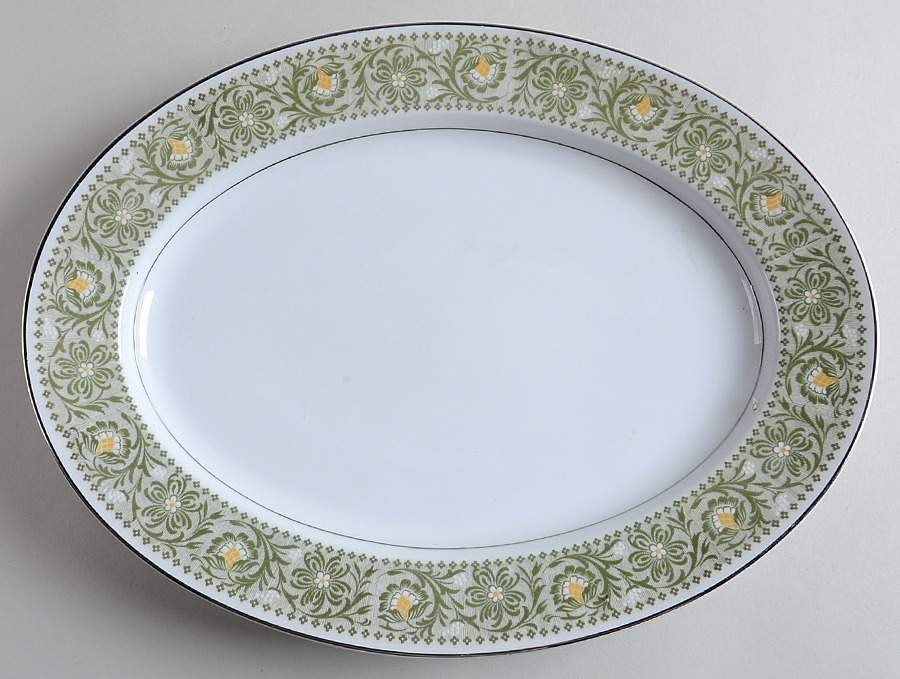 Chadwick 13" Oval Serving Platter by Rose (Japan)-1
